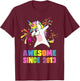 12 Years Old 12th Birthday Awesome Since 2013 Unicorn T-Shirt - T-Shirt | Maroon