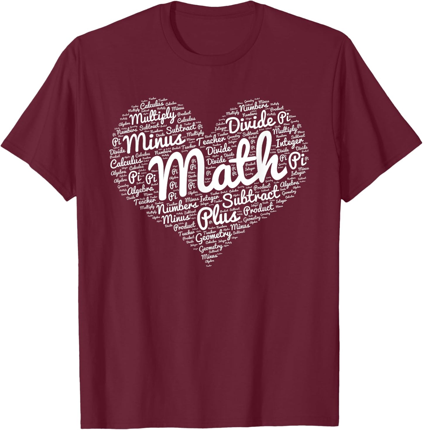 I love maths heart for maths lovers and teachers Women Girls Kids T-Shirt - T-Shirt | Maroon