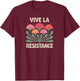 Vive La Resistance Feminist Retro Vintage T-Shirt - T-Shirt | Maroon