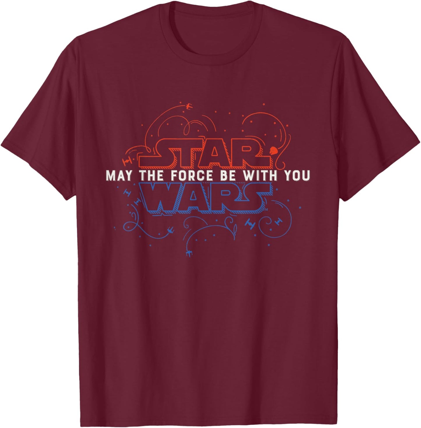 Star Wars May The Force Be With You Fourth of July T-Shirt - T-Shirt | Maroon