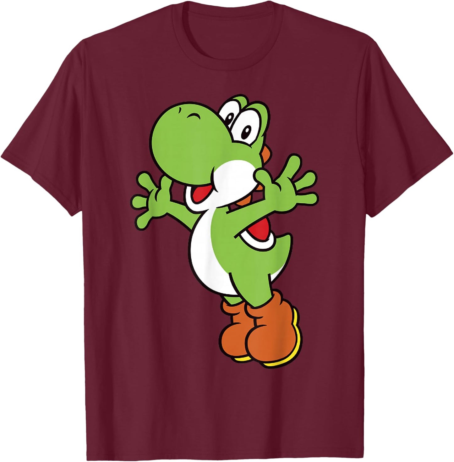 Super Mario Yoshi Classic Jump Portrait T-Shirt - T-Shirt | Maroon