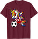 Dabbing Unicorn United States Football American Flag Soccer T-Shirt - T-Shirt | Maroon