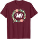 Floral Welsh Dragon - I Love Wales Cymru top T-Shirt - T-Shirt | Maroon