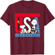 Peanuts Snoopy Americana red White and Blue USA T-Shirt - T-Shirt | Maroon