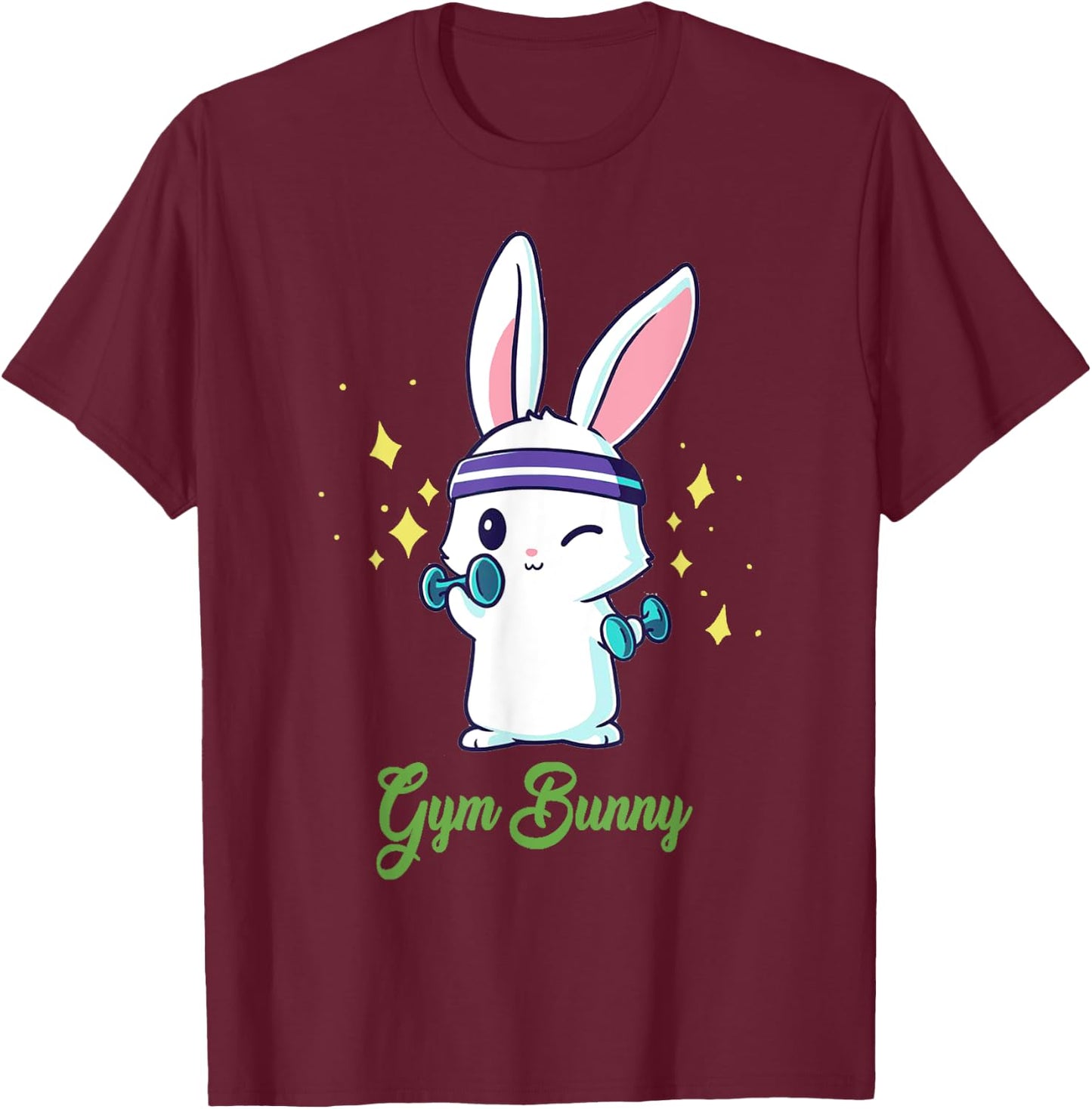 Gym Bunny Fitness Rabbit Lover Gym Workout T-Shirt - T-Shirt | Maroon