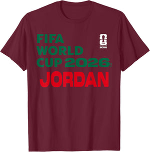 FIFA World CUP26 Jordan Block Letters T-Shirt - T-Shirt | Maroon
