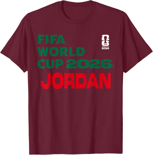 FIFA World CUP26 Jordan Block Letters T-Shirt - T-Shirt | Maroon