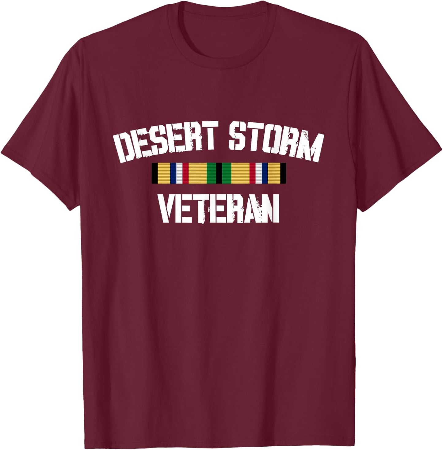 Desert Storm Veteran Pride Persian Gulf War Service Ribbon T-Shirt - T-Shirt | Maroon