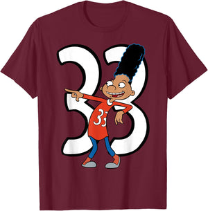 Hey Arnold! 33 Jersey Gerald Pose T-Shirt - T-Shirt | Maroon