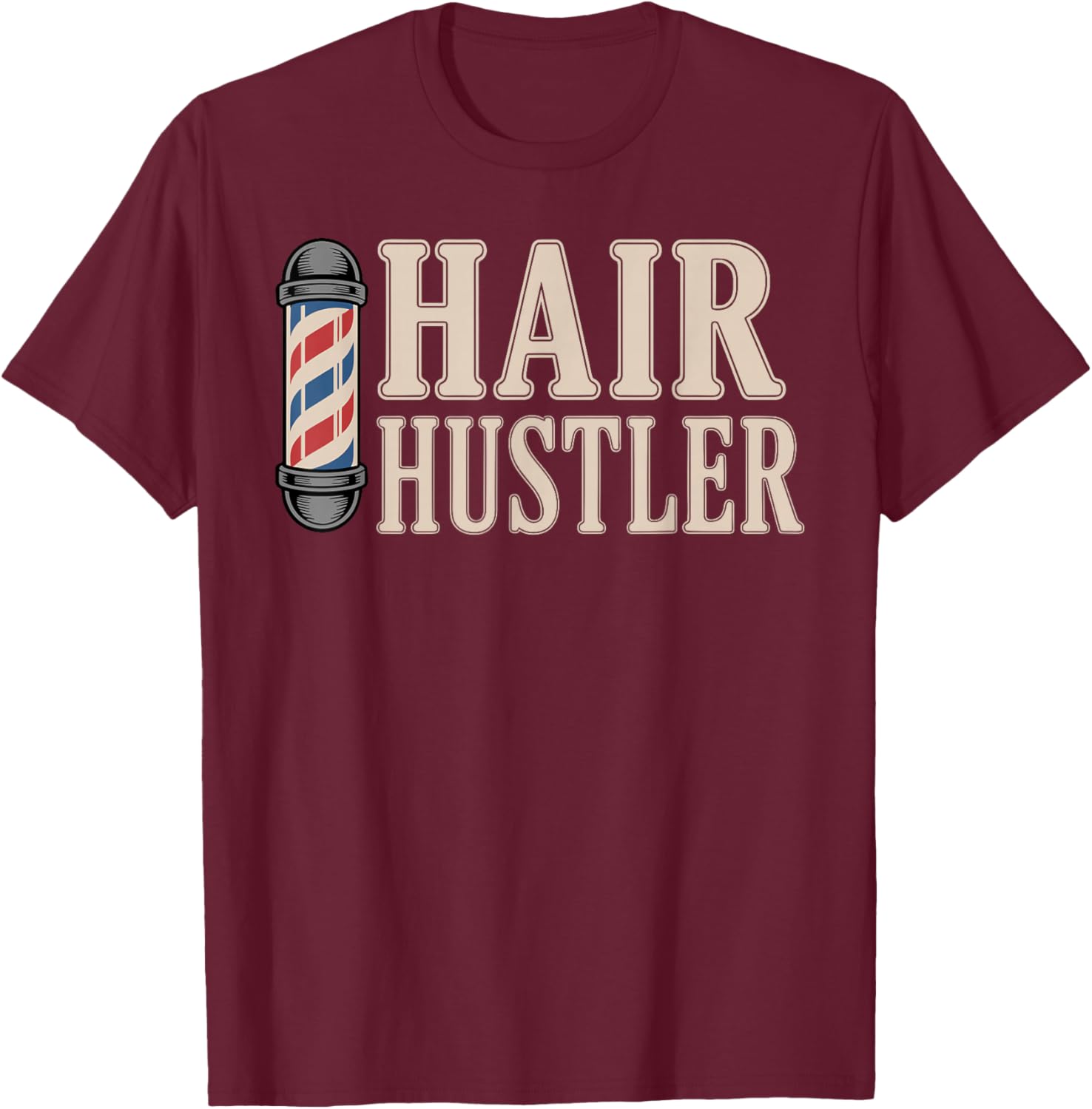 Cool Barber Art Women Barber Shop Pole Barber T-Shirt - T-Shirt | Maroon