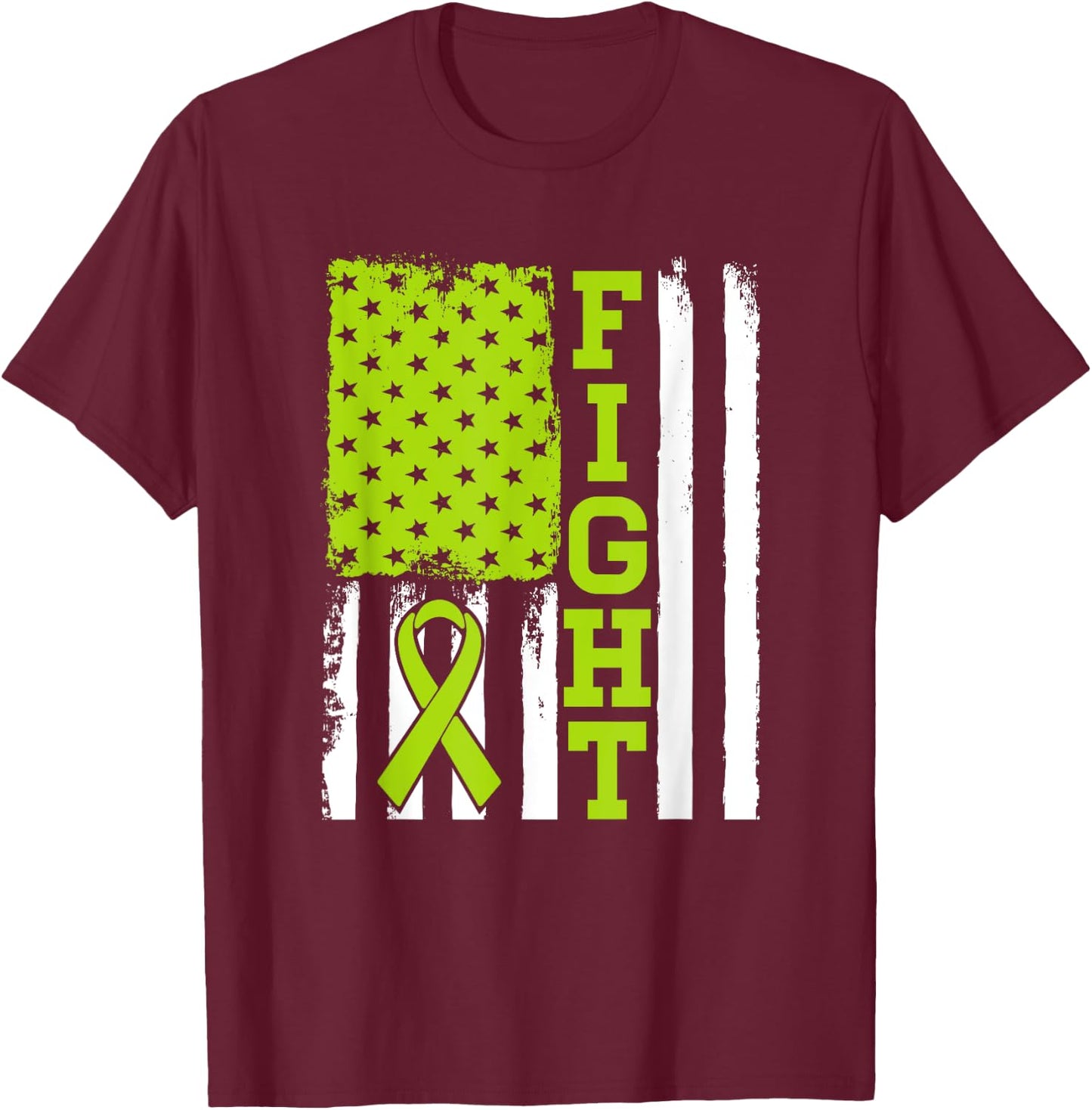 Fight Flag - Lymphoma Cancer Shirt Gift Lymphoma Fighter T-Shirt - T-Shirt | Maroon