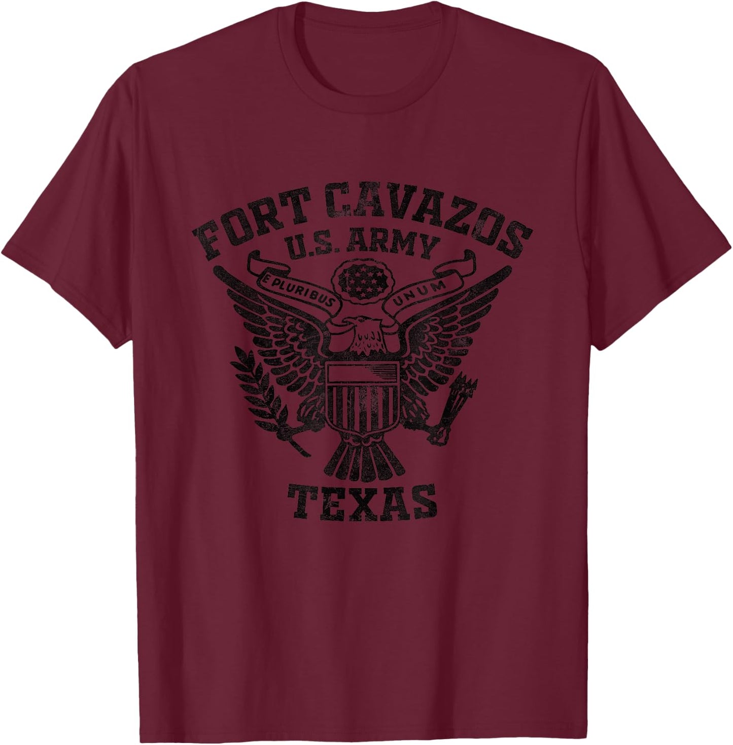 Fort Cavazos US Military Base Texas TX Ft Cavazos Veteran T-Shirt - T-Shirt | Maroon