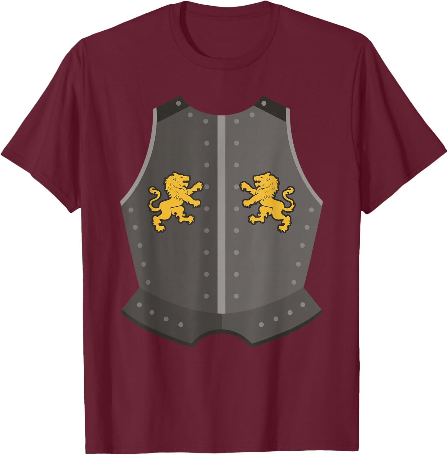 Medieval Knight Costume Funny Halloween Armor Shirt T-Shirt - T-Shirt | Maroon
