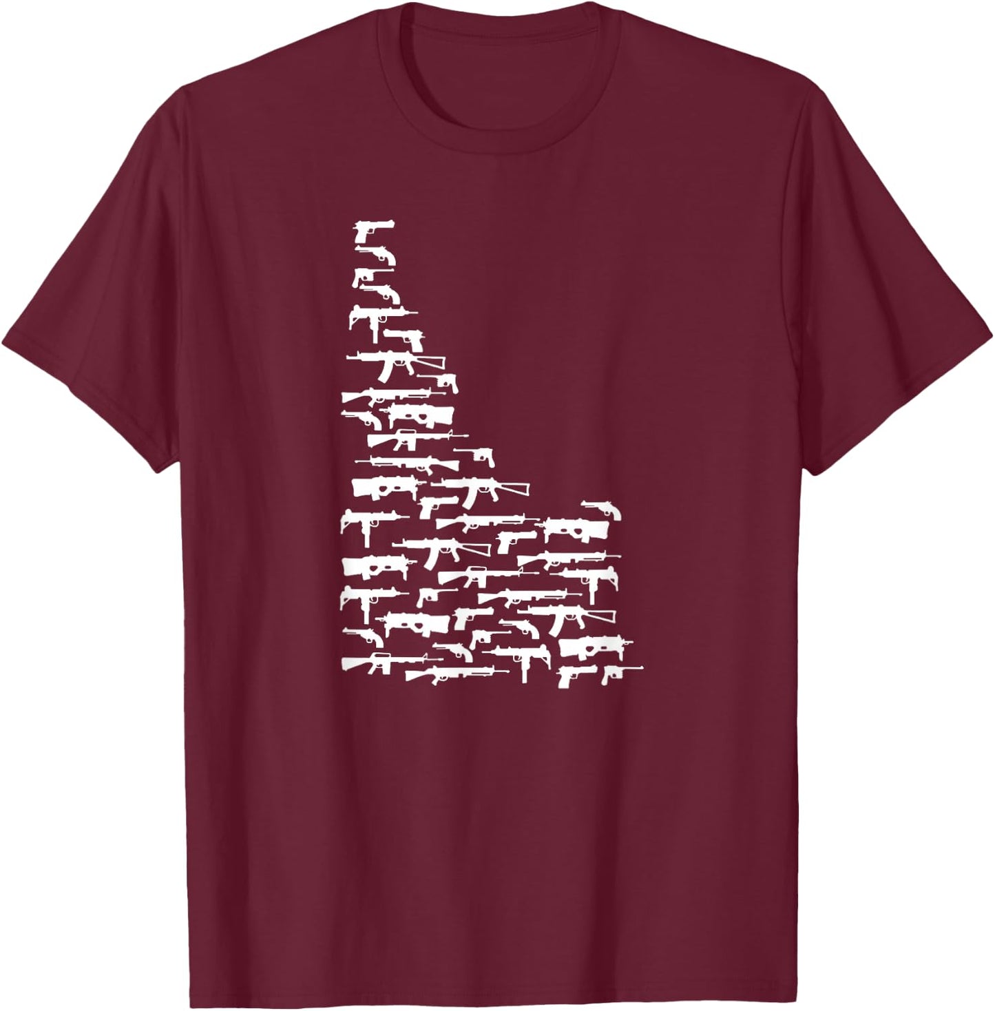 State of Idaho made up of Guns 2nd Amendment T-Shirt - T-Shirt | Maroon