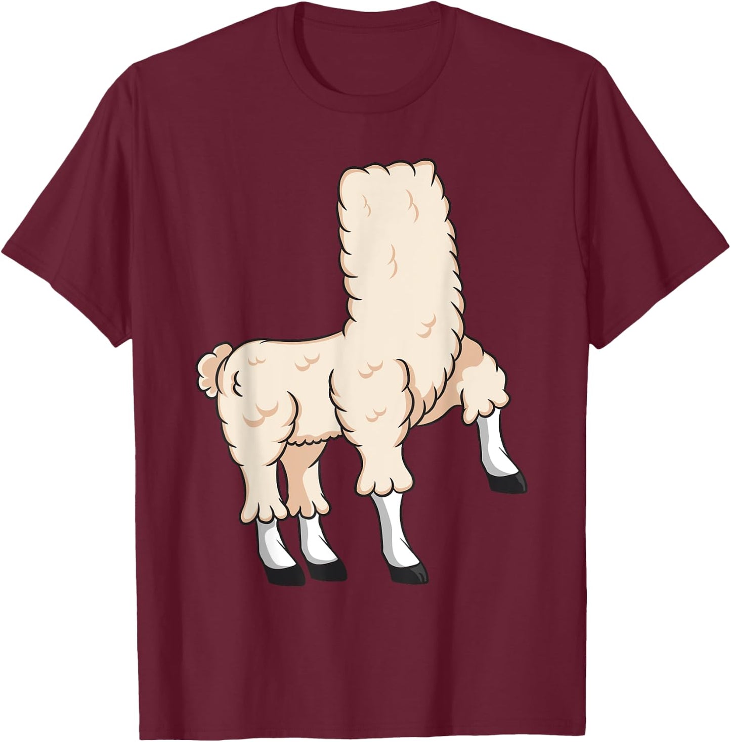 Llama Costume Halloween Easy Cosplay Last Minute Outfit T-Shirt - T-Shirt | Maroon