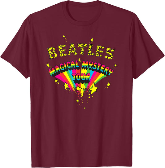 The Beatles - Magical Mystery Tour Rainbow T-Shirt - T-Shirt | Maroon
