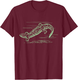 Cool Hellbender Salamander Graphic Biologist T Shirt T-Shirt - T-Shirt | Maroon