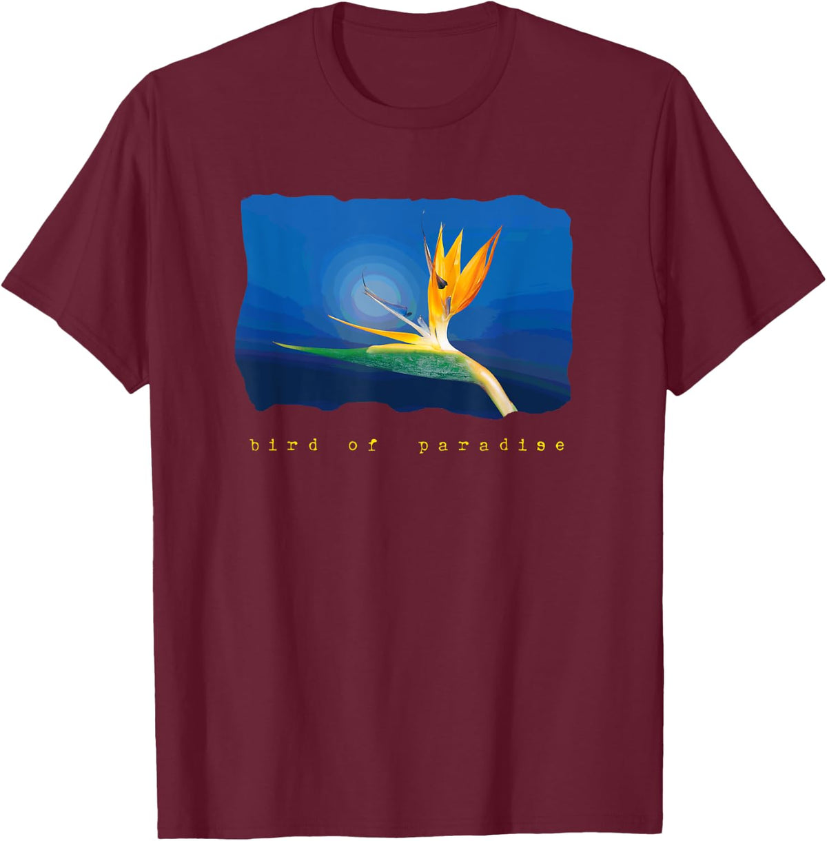 Bird of Paradise Tropical Flower Shirt T-Shirt - T-Shirt | Maroon