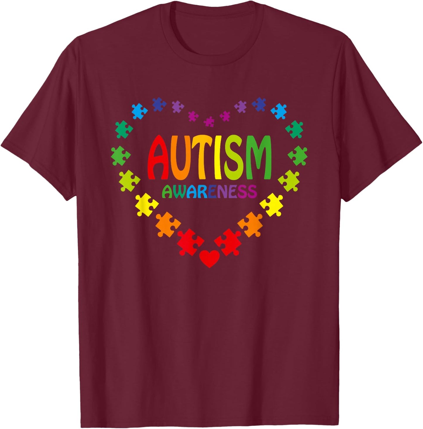 World Autism Awareness 2 April 2026 Autism Cute Autistic T-Shirt - T-Shirt | Maroon