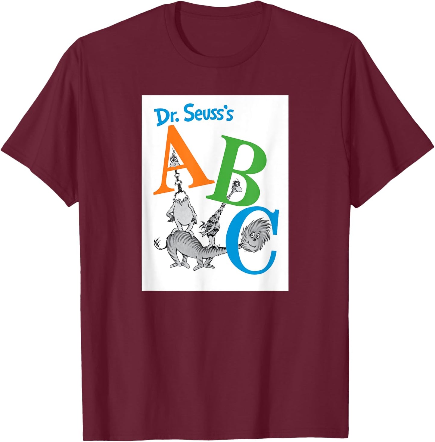 Dr. Seuss ABC Book Cover T-Shirt - T-Shirt | Maroon
