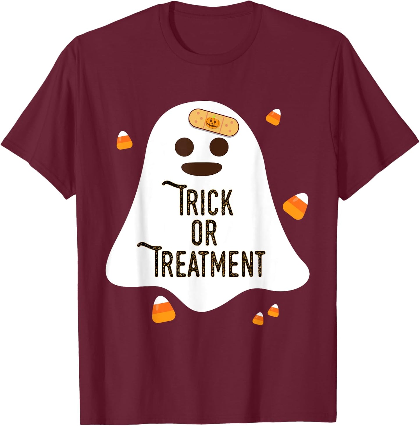 Doctor and Nurse Halloween Trick or Treatment T-Shirt - T-Shirt | Maroon