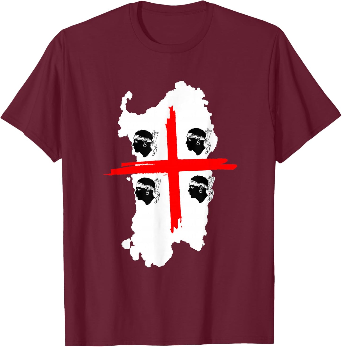 4 Mori Sardegna Flag back print sardinia gift T-Shirt - T-Shirt | Maroon
