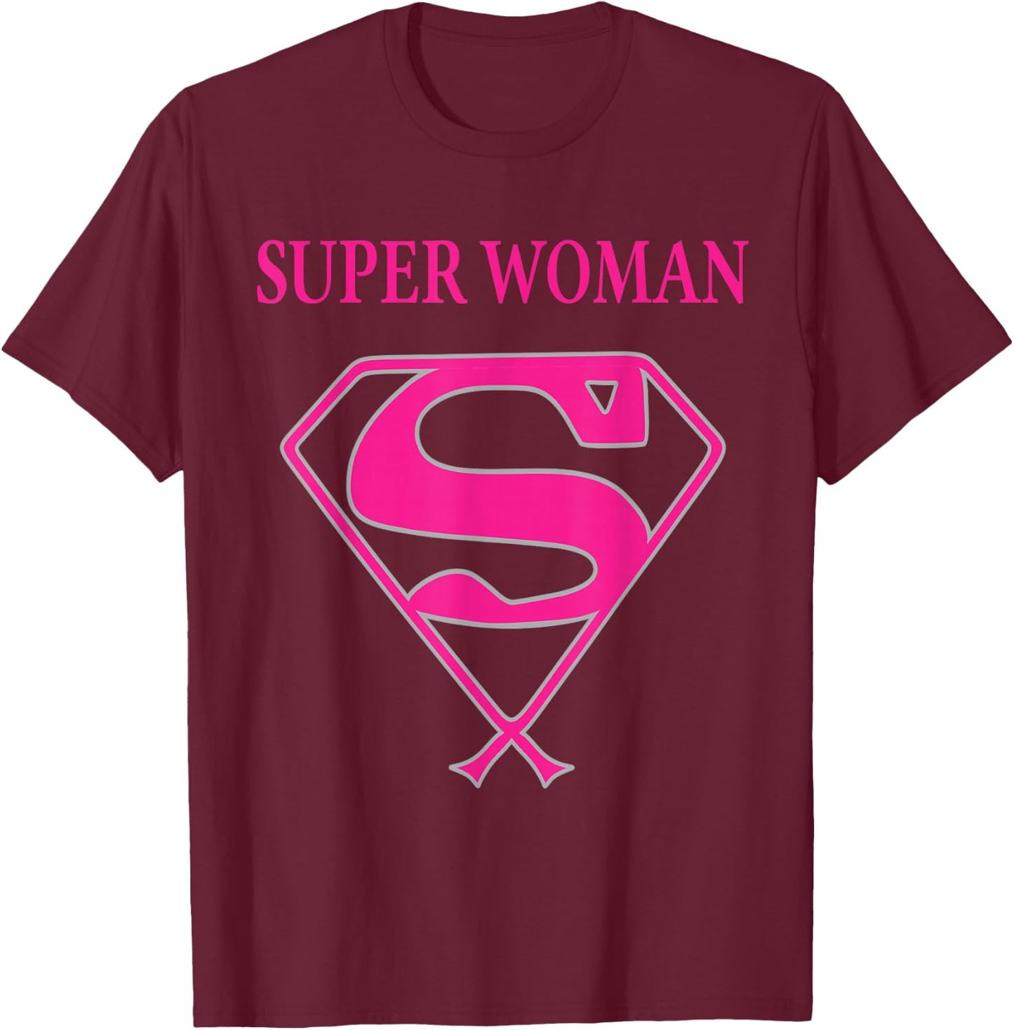 Super Woman (Breast Cancer Awareness) T-Shirt - T-Shirt | Maroon