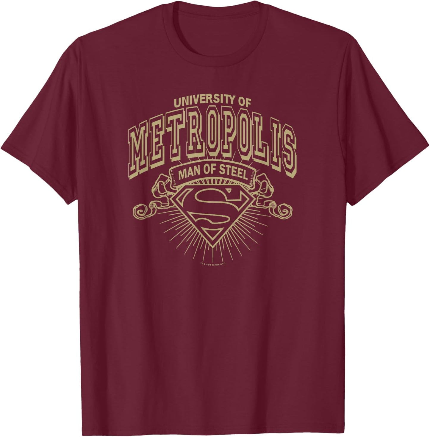 Superman University of Metropolis T Shirt T-Shirt - T-Shirt | Maroon