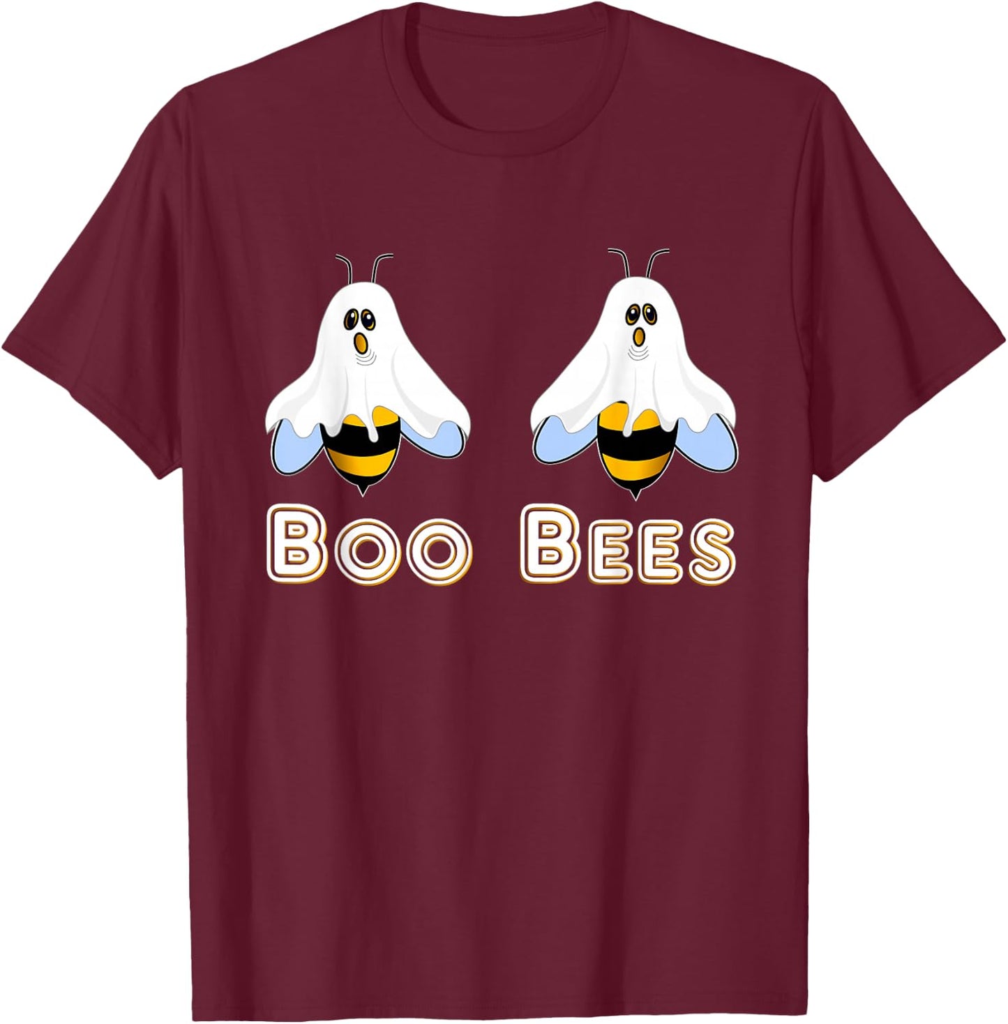Funny Halloween Shirt Boo Bees T Shirt Gift T-Shirt - T-Shirt | Maroon