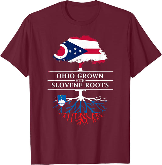 Ohio Grown with Slovenian Roots - Slovenia T-Shirt - T-Shirt | Maroon