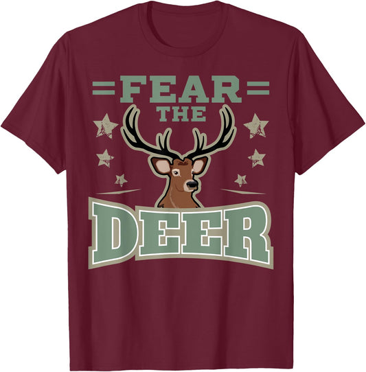 Hunting Fan Deer Fear Gift Gun & Hunting Fans T-Shirt - T-Shirt | Maroon