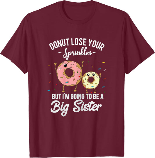 I'm Going to Be a Big Sister Funny Donut T-Shirt - T-Shirt | Maroon