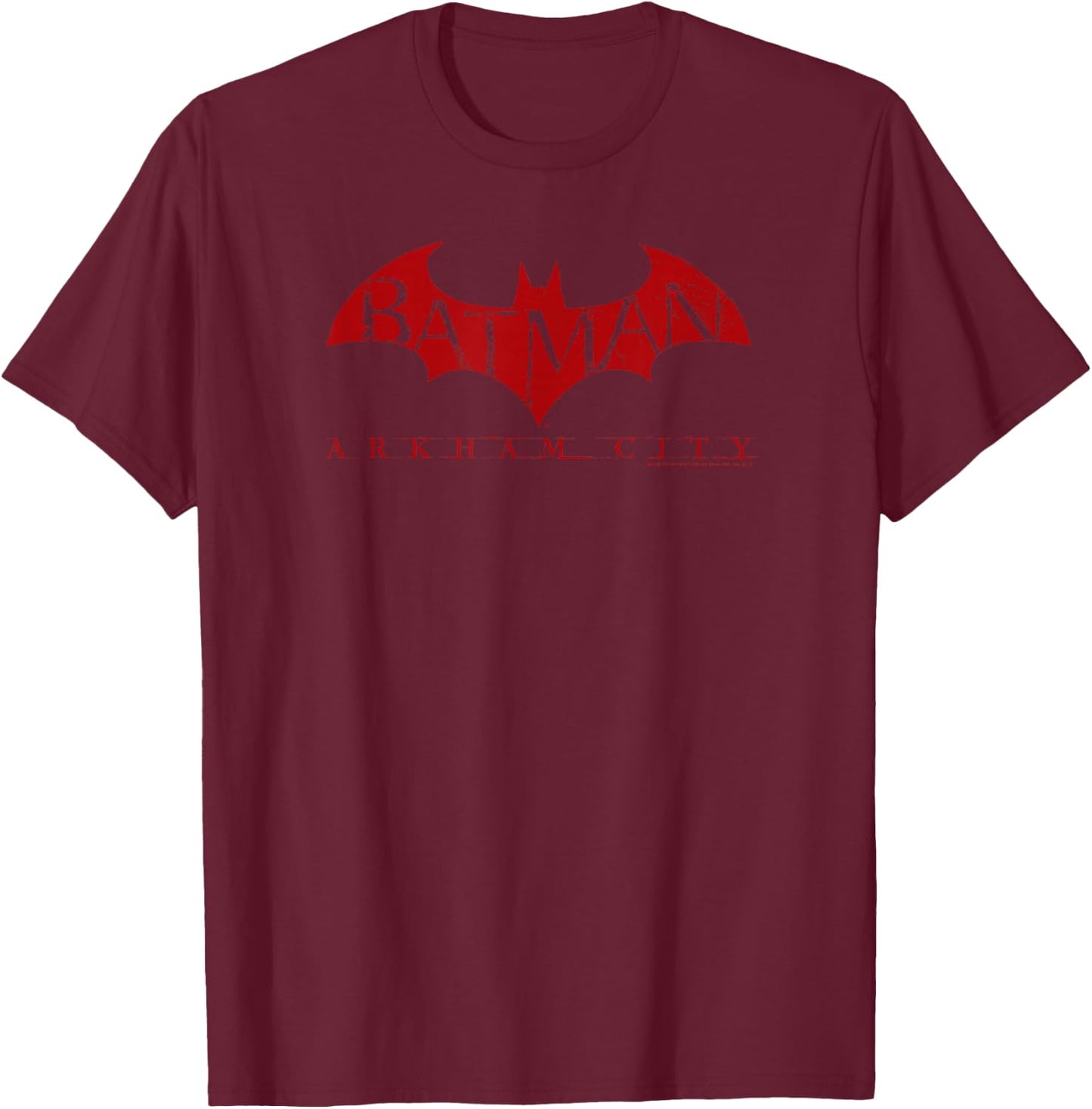 Batman: Arkham City Red Bat T-Shirt - T-Shirt | Maroon