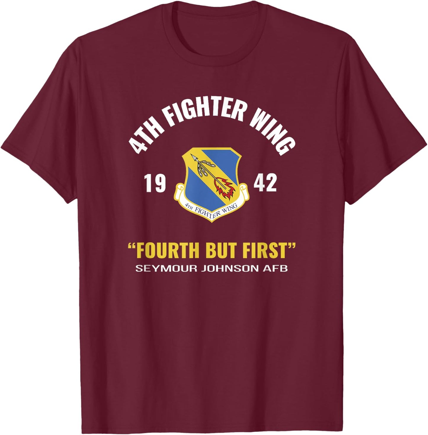 Military 4th Fighter Wing T-Shirt - T-Shirt | Maroon
