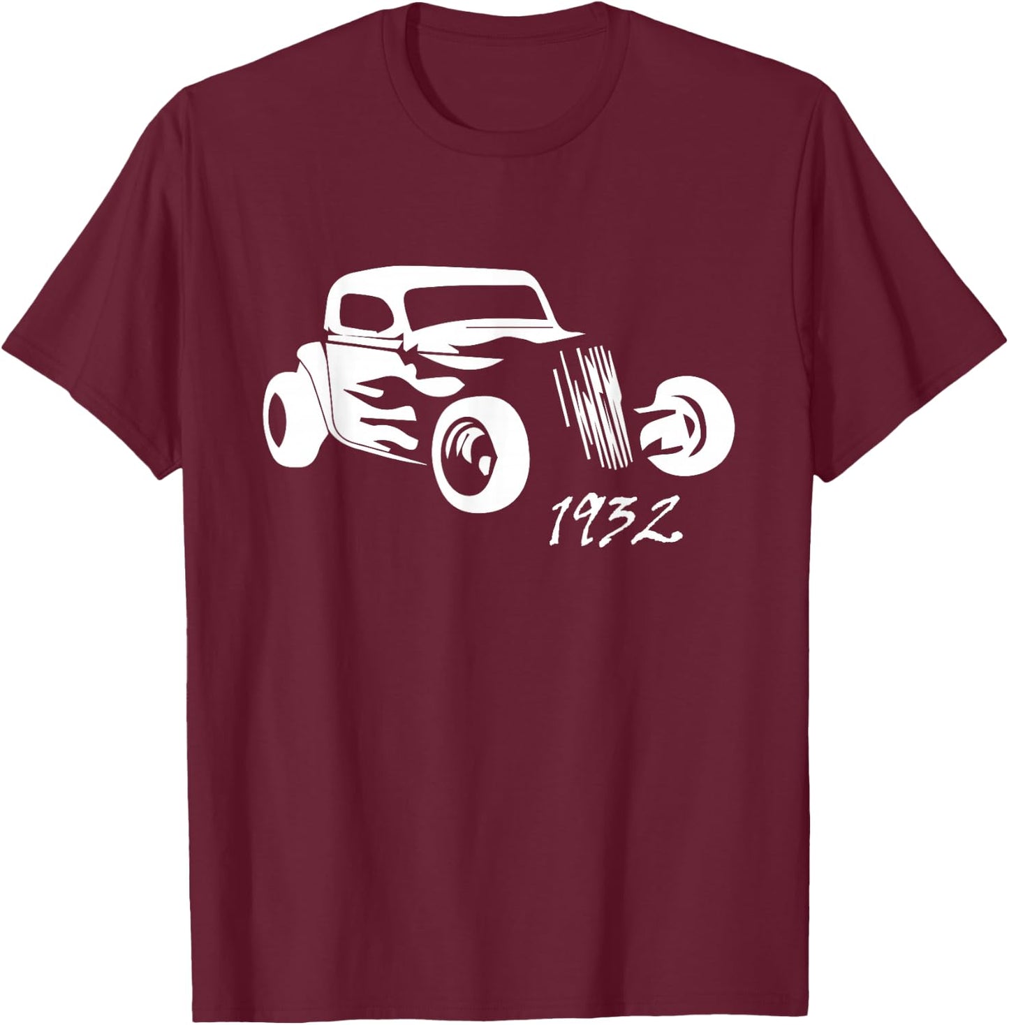 1932 Hot Rod Roadster Silhouette T-Shirt - T-Shirt | Maroon