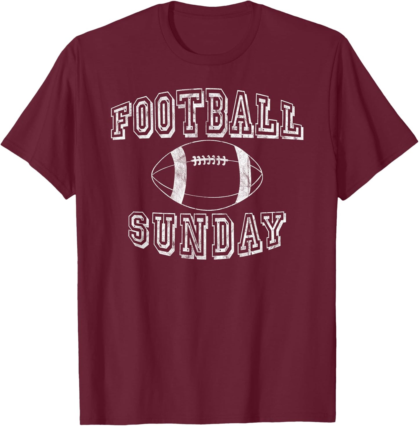 FOOTBALL SUNDAY T Shirt Men Women Kids Vintage Retro T-Shirt - T-Shirt | Maroon