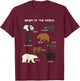 Bears of The World Grizzly Bear Panda Black Polar T Shirt T-Shirt - T-Shirt | Maroon