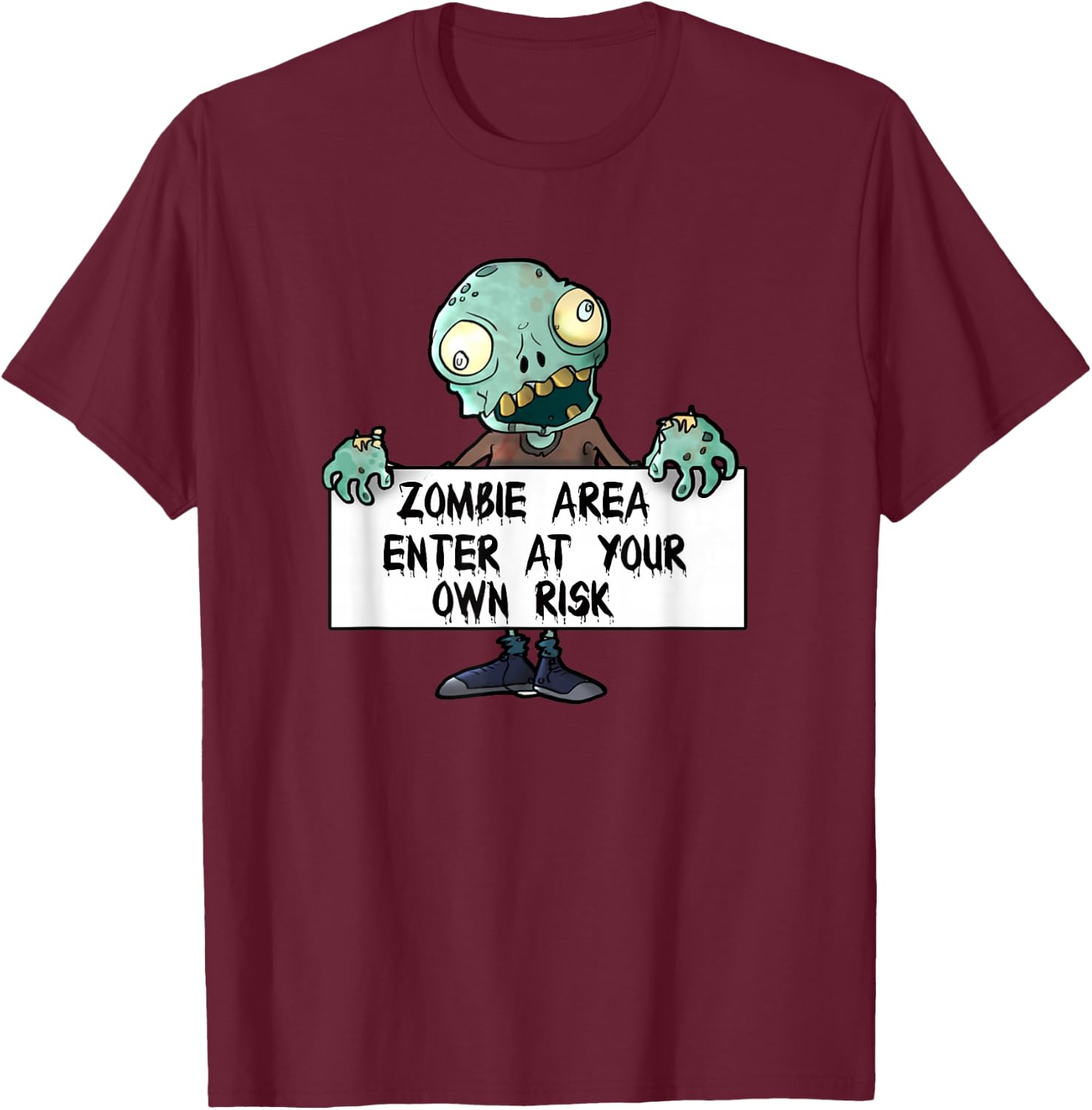 Zombie Creepy Scary Design image for Kids Boys Girls Clothes T-Shirt - T-Shirt | Maroon