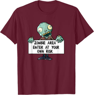 Zombie Creepy Scary Design image for Kids Boys Girls Clothes T-Shirt - T-Shirt | Maroon