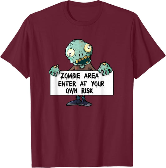 Zombie Creepy Scary Design image for Kids Boys Girls Clothes T-Shirt - T-Shirt | Maroon