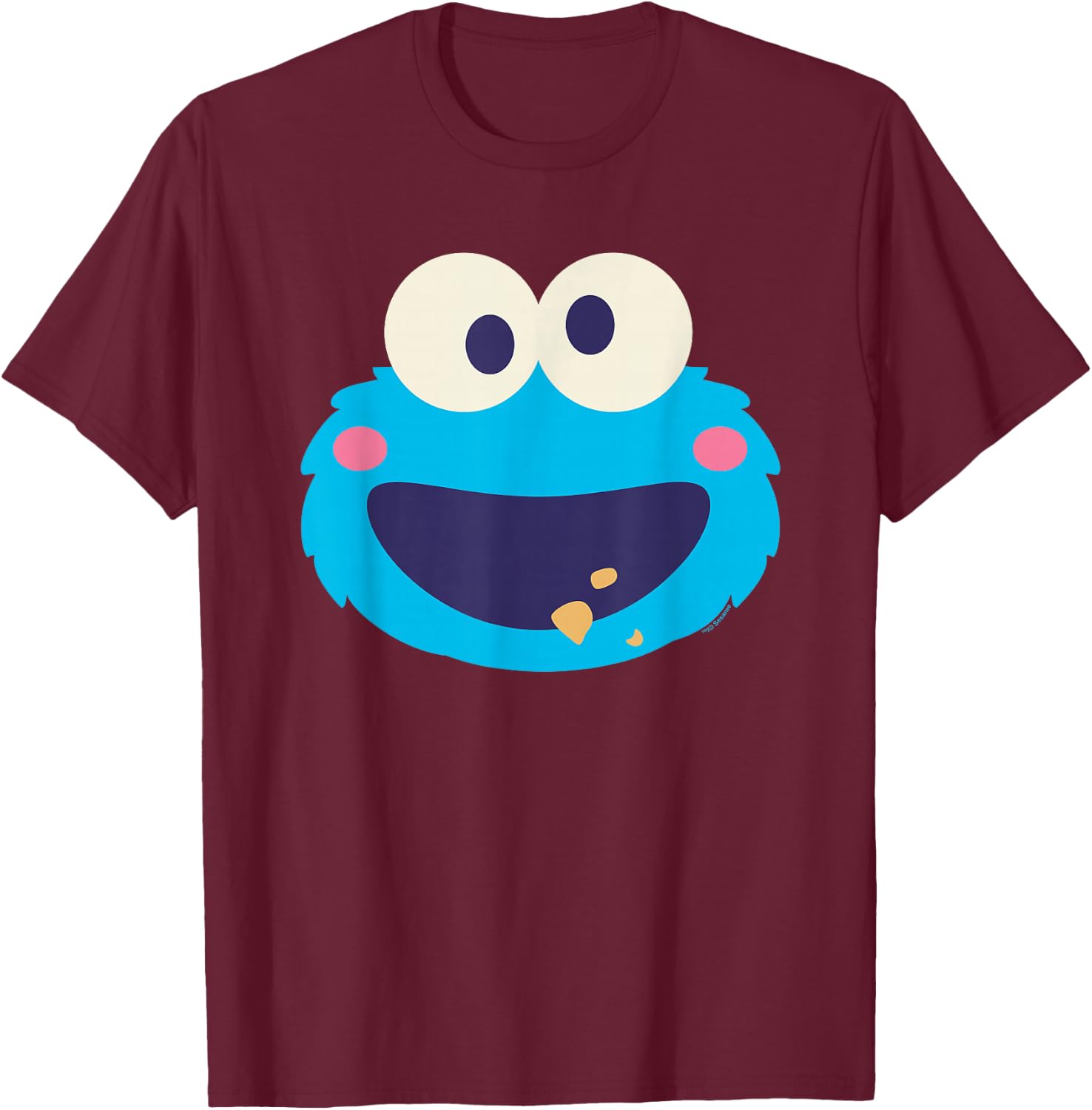 Sesame Street Cookie Monster Kawaii Face Halloween Costume T-Shirt - T-Shirt | Maroon