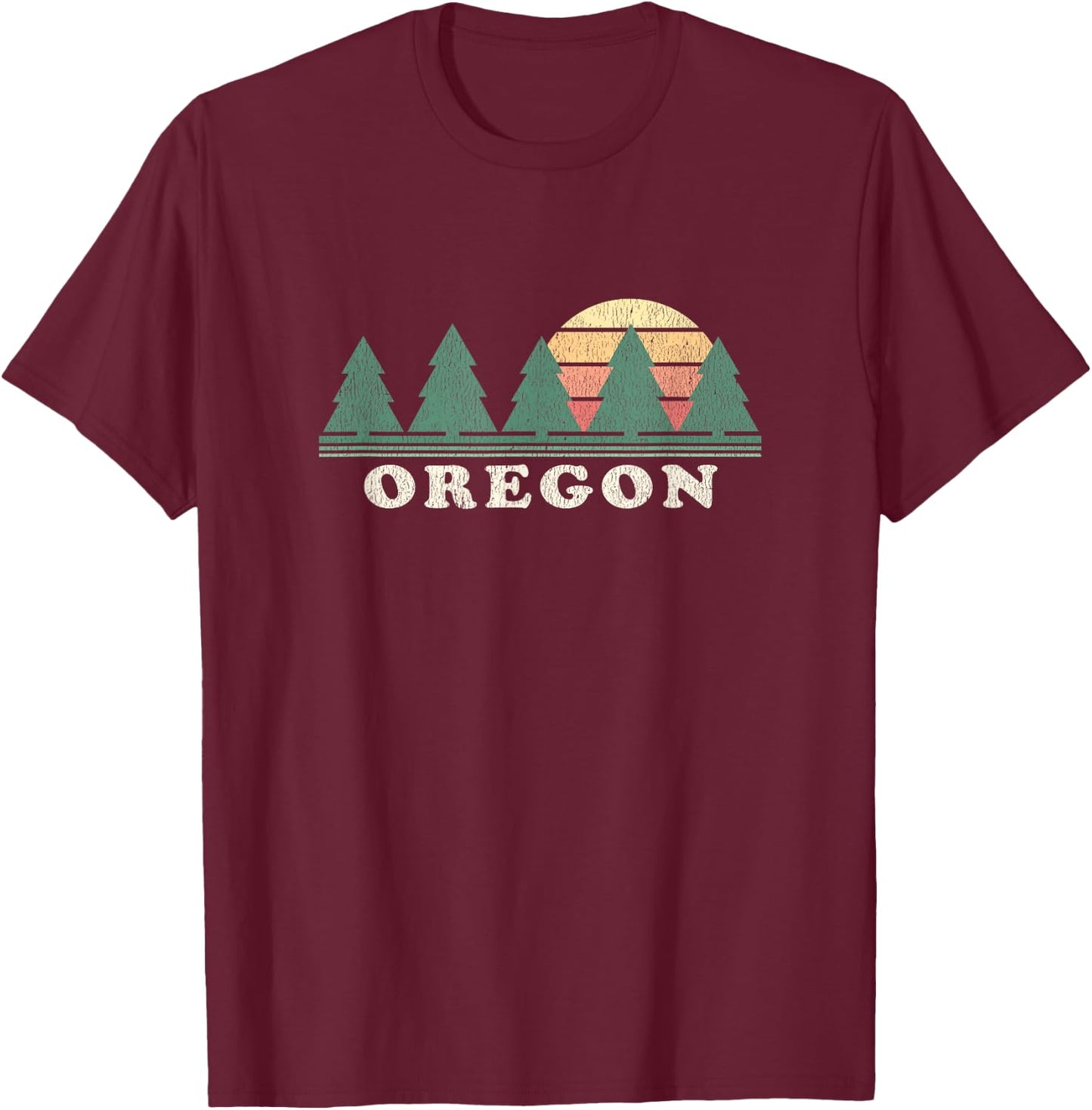 Oregon OR Vintage Retro 70s Design T-Shirt - T-Shirt | Maroon