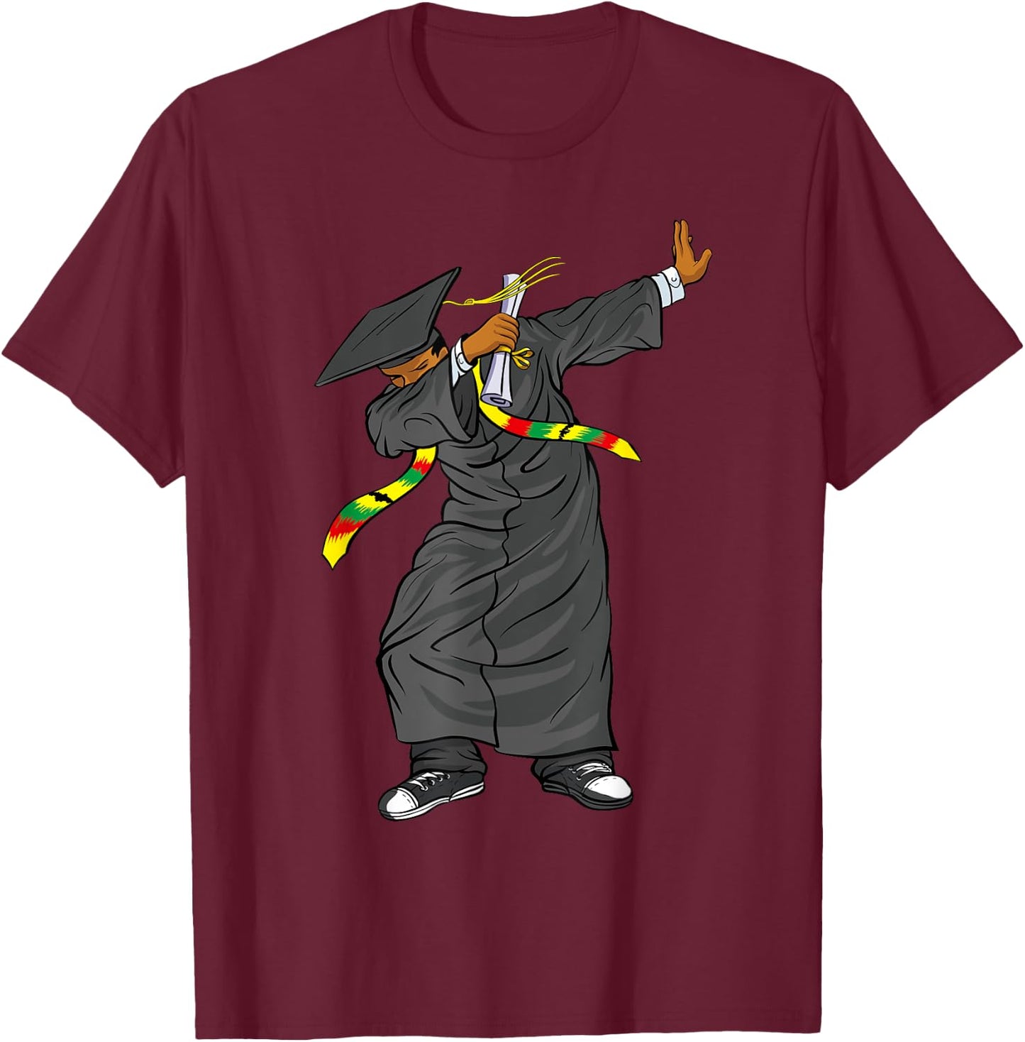 Dabbing Graduation Class Of 2025 Shirt Black History Month T-Shirt - T-Shirt | Maroon