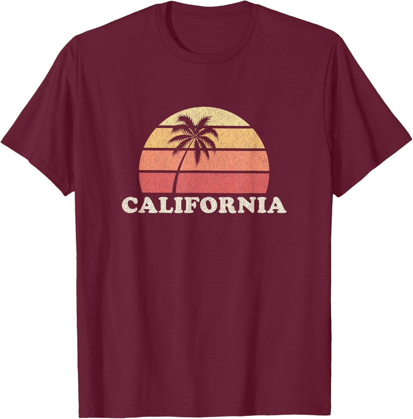 California Vintage T Shirt Retro 70s Throwback Design T-Shirt - T-Shirt | Maroon