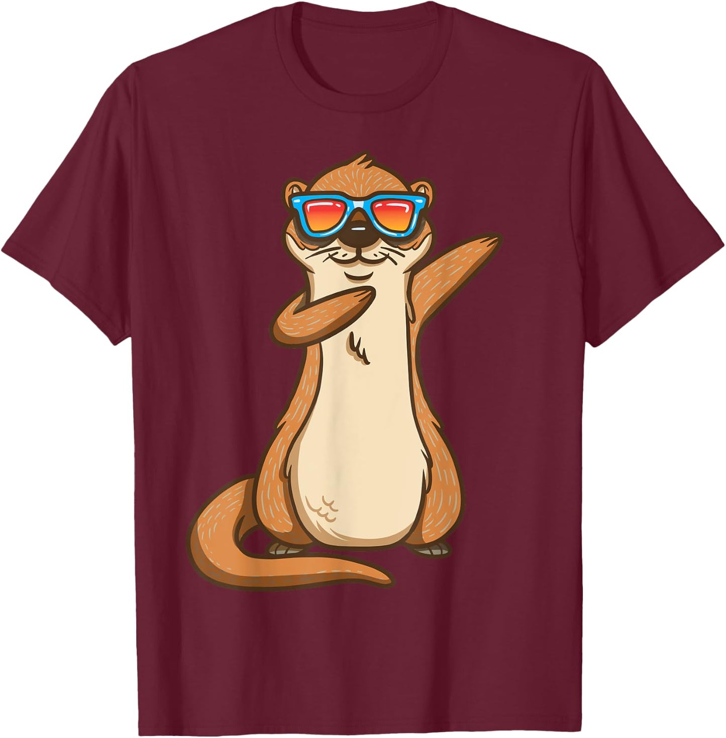 Dabbing Sea Otter Party Animal Kindergarten Kids Shirt T-Shirt - T-Shirt | Maroon