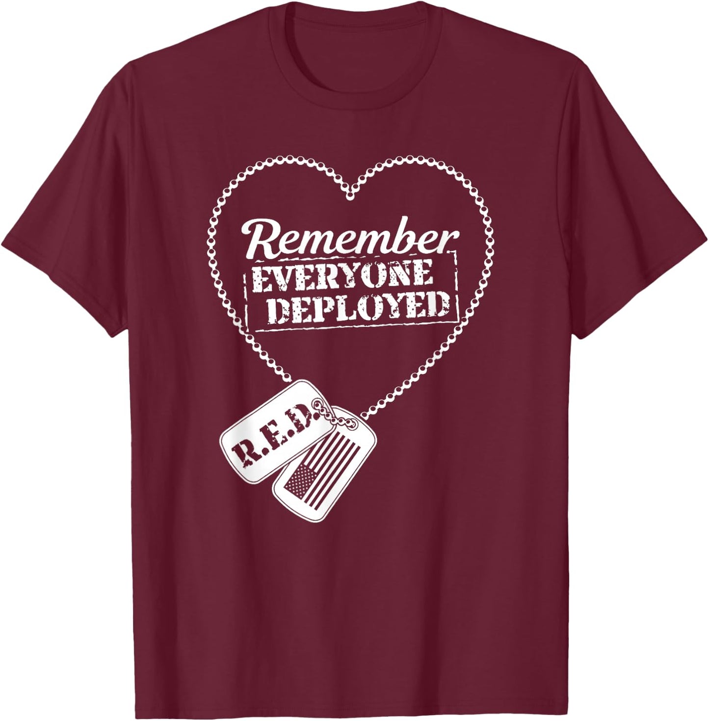 Distressed R.E.D. Friday - Remember Everyone Deployed T-Shirt - T-Shirt | Maroon
