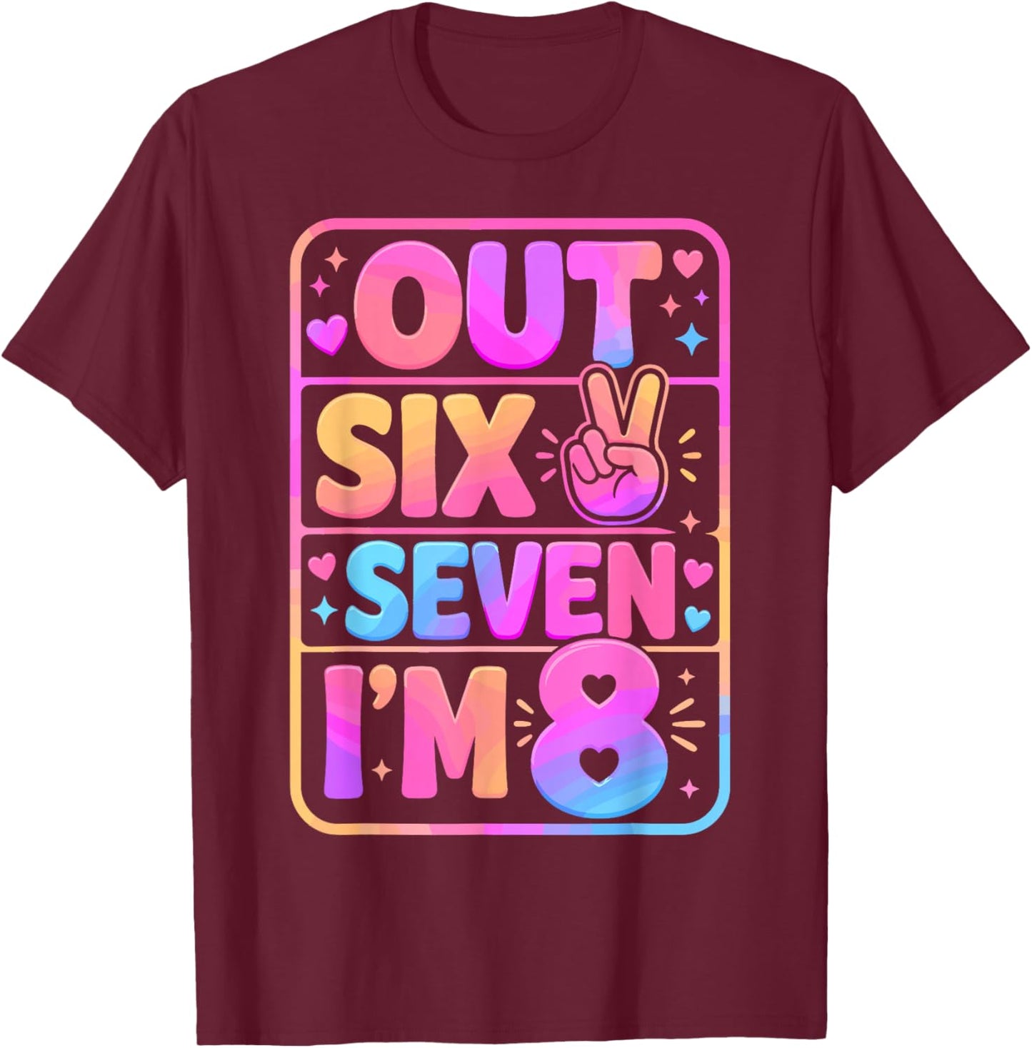 8th Birthday It's My 8 Bday Girls Boys Turning 8 Birthday T-Shirt - T-Shirt | Maroon