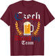 Czech Drinking Team Beer and Flag Colors Oktoberfest Gift T-Shirt - T-Shirt | Maroon