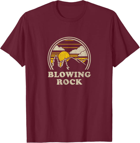 Blowing Rock North Carolina NC T Shirt Vintage Hiking T-Shirt - T-Shirt | Maroon