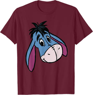 Disney Winnie The Pooh Eeyore Happy Big Face Costume T-Shirt - T-Shirt | Maroon